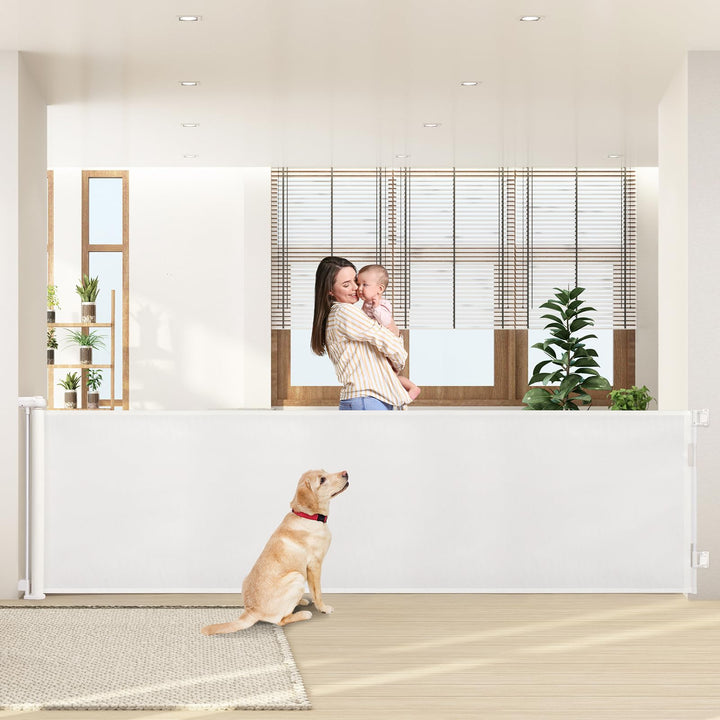 HollyHOME Treppenschutzgitter Ausziehbar 0-300cm,Türschutzgitter Extra Breit, Einhandbedienung, Sich