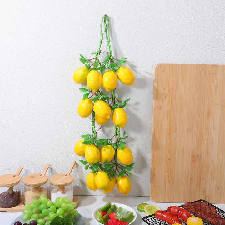 Simulations Zitronenschnur 2 Bündel Künstliche Zitronen Mit Aufhänger 20.47 Zoll Hängende Deko Für K
