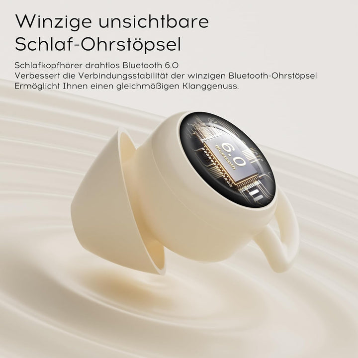 Schlafkopfhörer Bluetooth 6.0, Schlafkopfhörer Seitenschläfer, Mini Kopfhörer zum Schlafen mit Noise