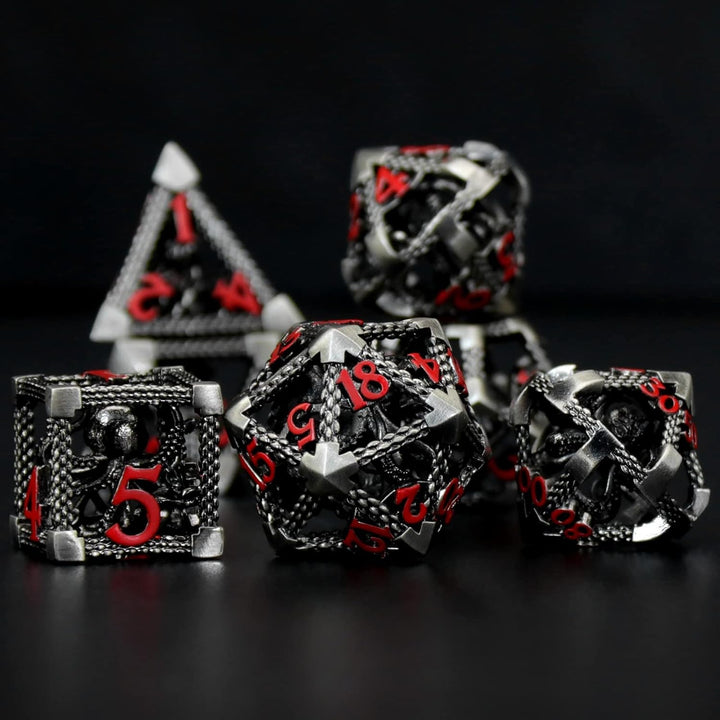 DND Würfelset Rollenspiel, Polyedrische Würfel Set D&amp;D Würfel Set Metall ZHOORQI 7 Stück Der Cthulhu