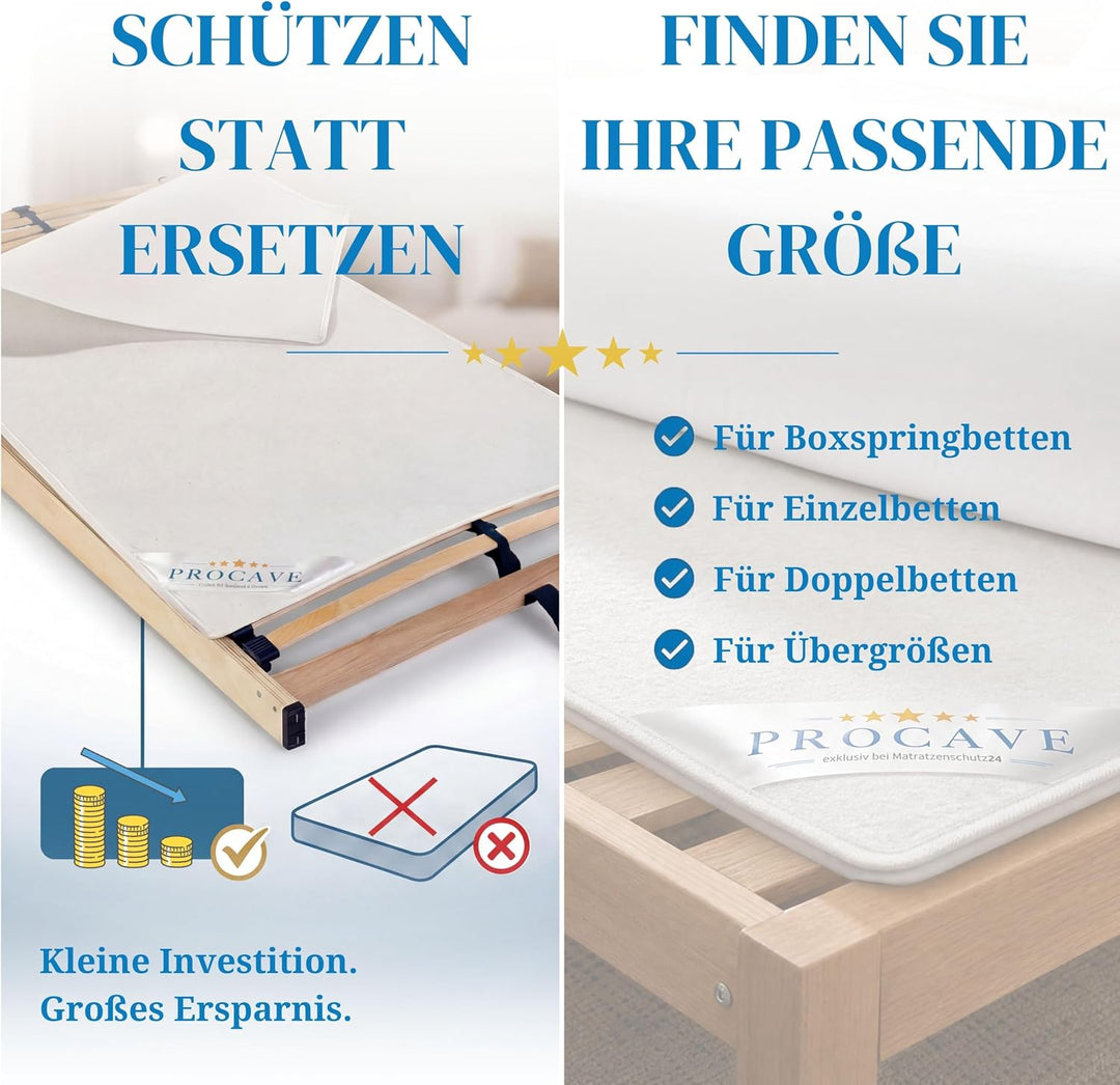 PROCAVE | Hochwertiger Filzschoner für Lattenrost | Schützende Matratzenunterlage 150x210 cm | Atmun