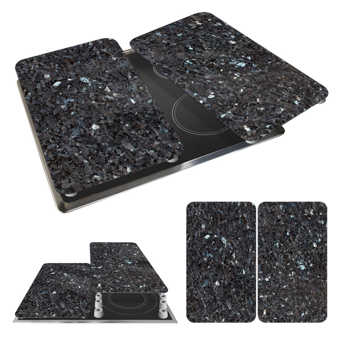Maximex Herdabdeckplatte Universal Blauer Marmor 2er Set - 2er Set, Abdeckplatten für alle Herdarten