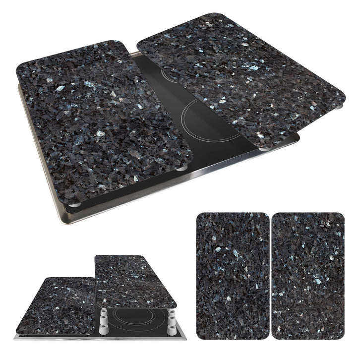 Maximex Herdabdeckplatte Universal Blauer Marmor 2er Set - 2er Set, Abdeckplatten für alle Herdarten