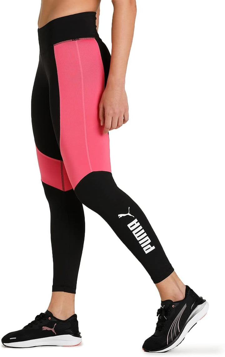 PUMA Damen Tights, Black Sunset Pink