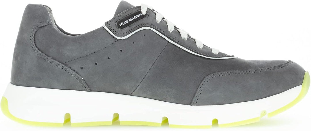 Pius Gabor Herren Sneaker,zertifiziertes Leder,Wechselfussbett,Superflex Sohle 44 EU Grau Platin 13,