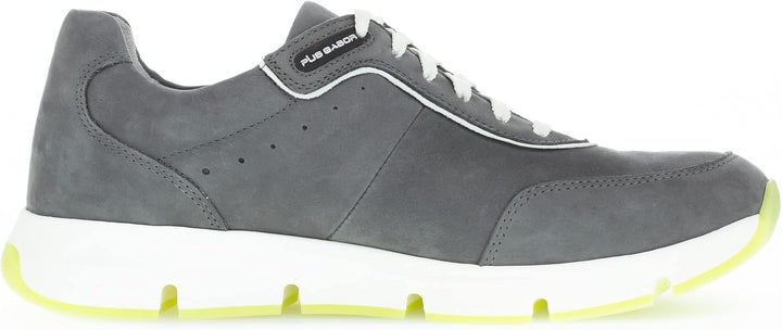 Pius Gabor Herren Sneaker,zertifiziertes Leder,Wechselfussbett,Superflex Sohle 41 EU Grau Platin 13,