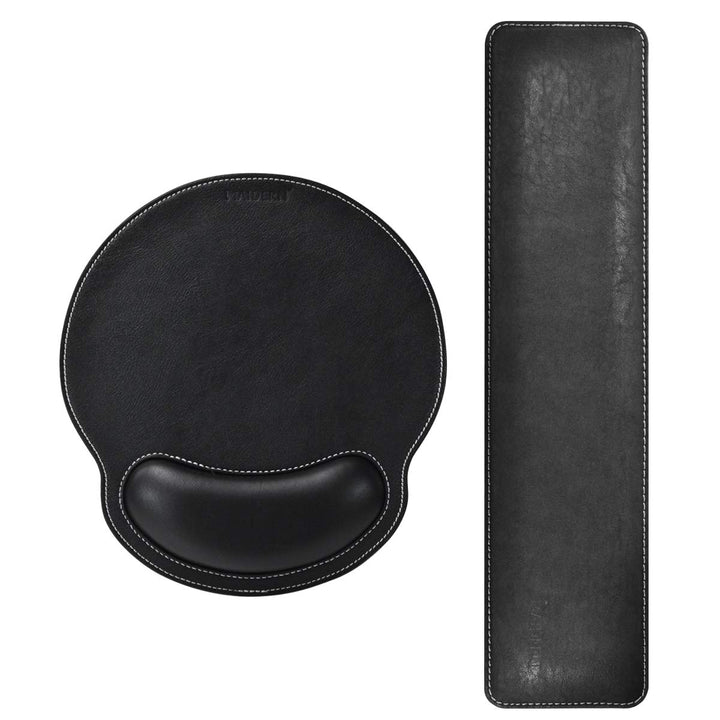 MAIDERN PU Leder Tastatur Handgelenkauflage und Mauspad mit Handgelenkstütze, Memory Foam Set Langle