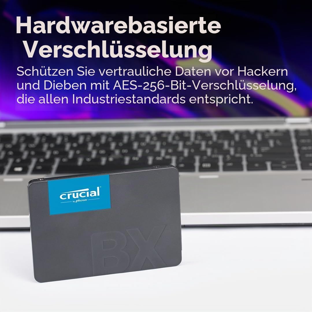 Crucial BX500 480GB 3D NAND SATA 2,5 Zoll Interne SSD - Bis zu 540MB/s - CT480BX500SSD1, Festkörper-