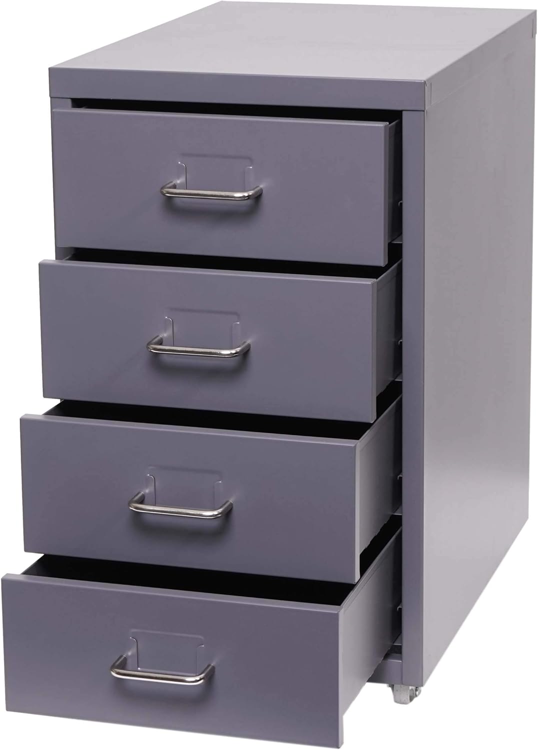 Mendler Rollcontainer Boston T851, Schubladenschrank Stahlschrank Büroschrank, 48x28x41cm 4 Schublad