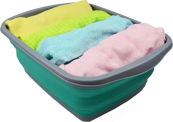 SAMMART 10L Set mit 2 zusammenklappbaren Wannen – Faltbare Geschirrwanne – tragbares Waschbecken – p