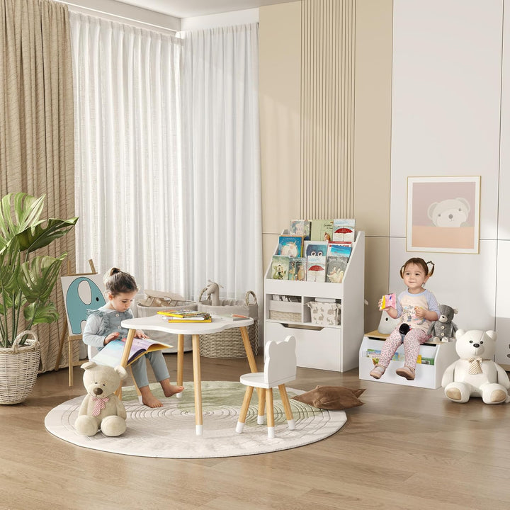 HOMCOM Kinder Bücherregal Kinderregal mit Schublade, 3 Ablagefächern und 2 offenen Fächern, Aufbewah