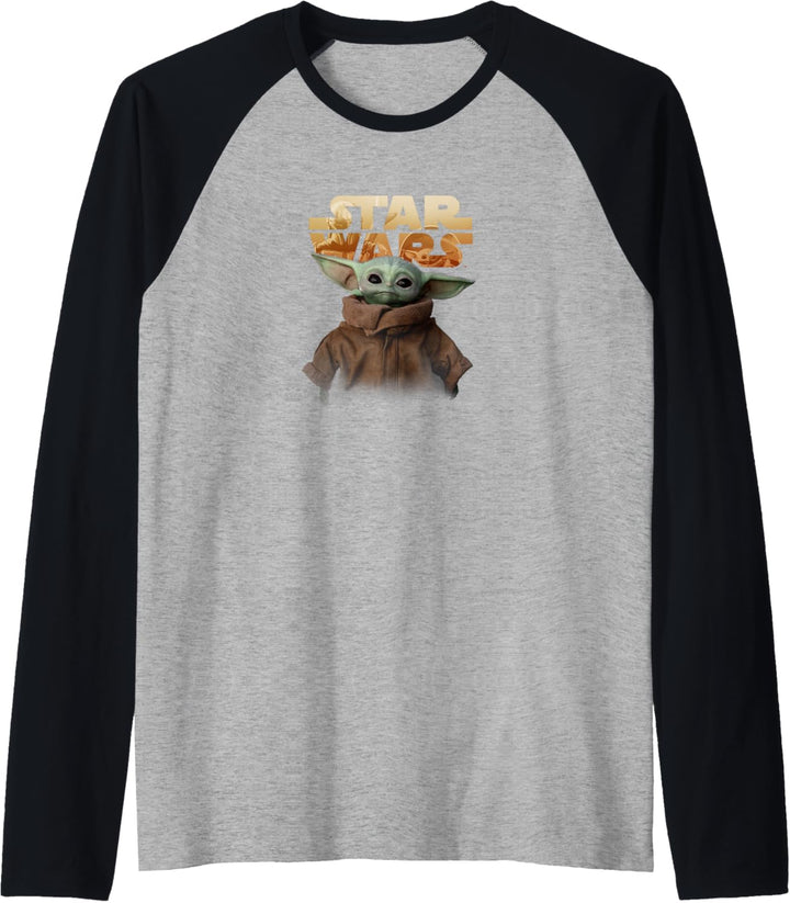 Star Wars Baby Yoda Logo Raglan