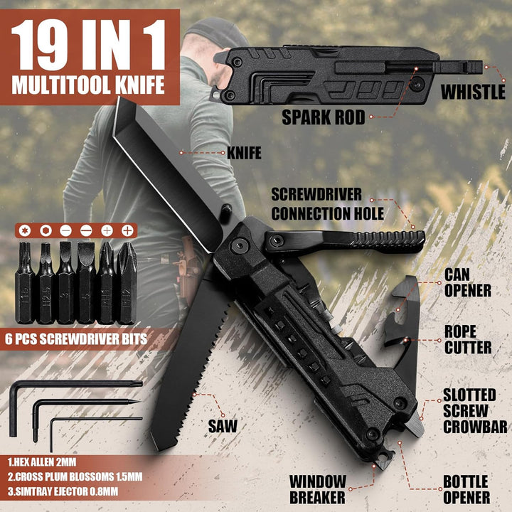 Freelander Multitool Taschenmesser, Multitool Werkzeug 19 in 1, Multifunktionsmesser Outdoor Multito