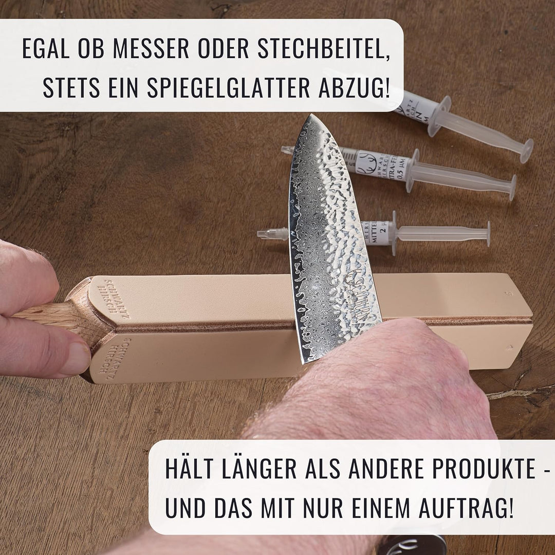 SCHWARTZHIRSCH® Premium-Diamantpaste 1 µm (14000 Grit) - langlebige Abziehpaste für Streichriemen un