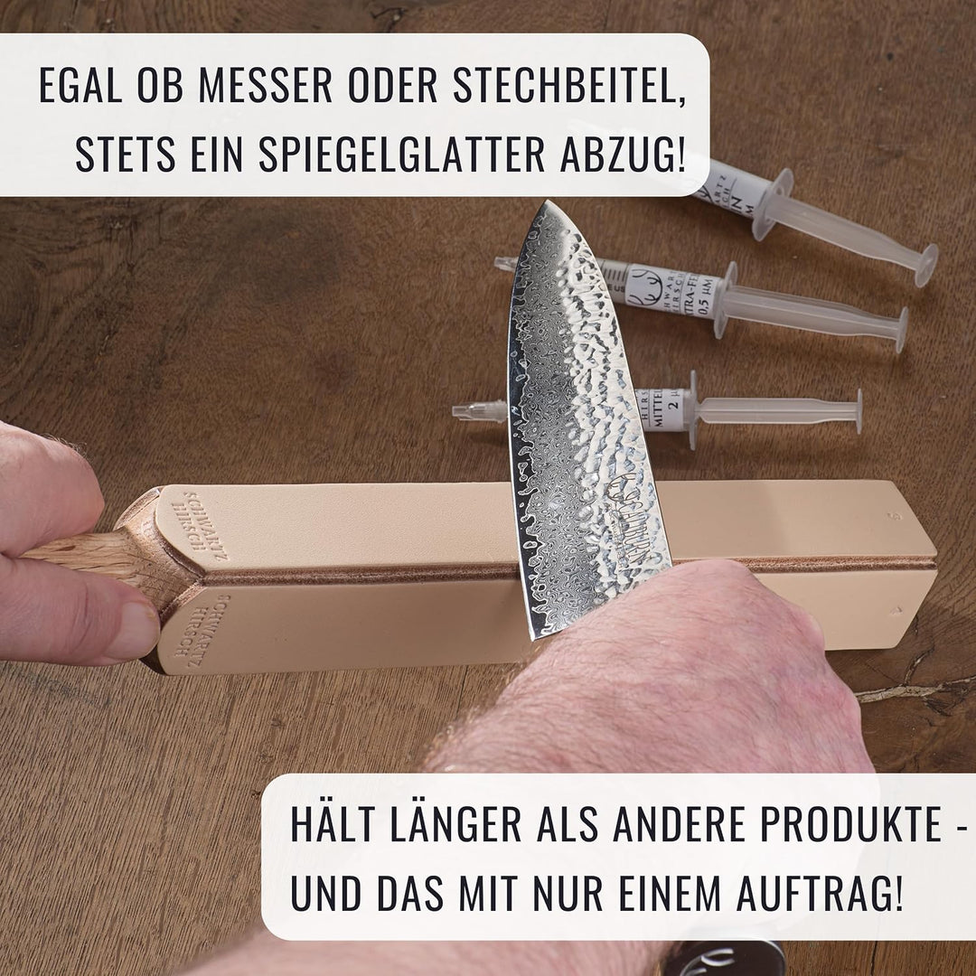 SCHWARTZHIRSCH® Premium-Diamantpaste 1 µm (14000 Grit) - langlebige Abziehpaste für Streichriemen un