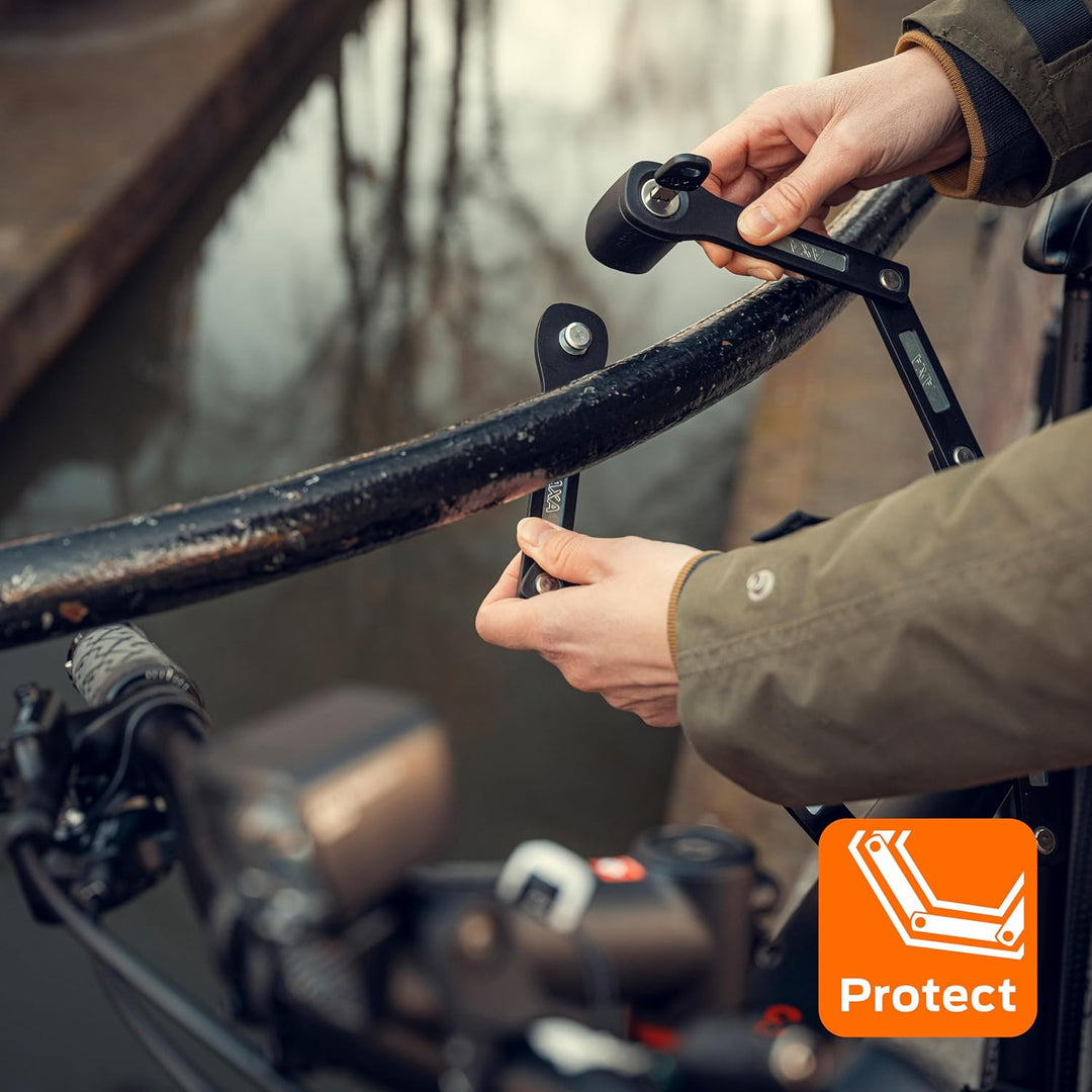 AXA Fold Lite 80 Duo Pack, Set mit 2 Faltschlössern, 80 cm lang, 4 gleiche Schlüssel, mit 2 Halterun