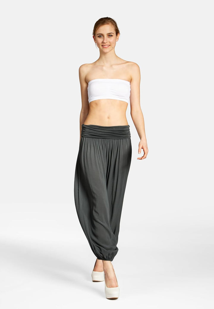 Caspar KHS035 leichte Damen Sommer Haremshose, Farbe:dunkelgrau, Mode Grösse:36