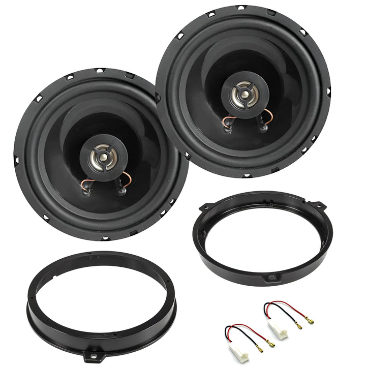 Sound Way 2-Wege-Koaxial-Lautsprecher-Set, 16,5 cm (120 W max/60 W RMS) mit Adaptern und Steckerkabe