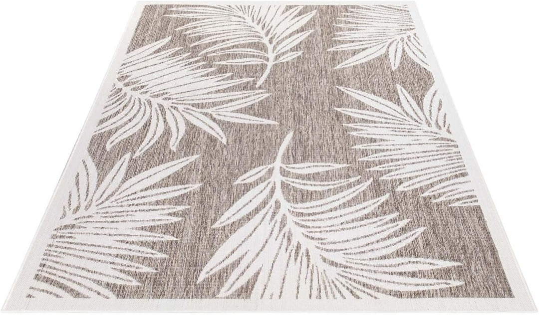 carpet city Outdoor-Teppich Wetterfest Balkon Terrassen - Beige in 160x230 cm - Deko Teppiche Aussen