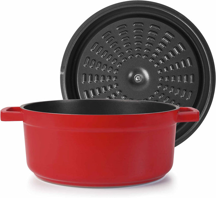 Lacor 25928 Rotbratentopf 28 cm, Giessen Aluminium Rot 28 cm Rund, Rot 28 cm Rund