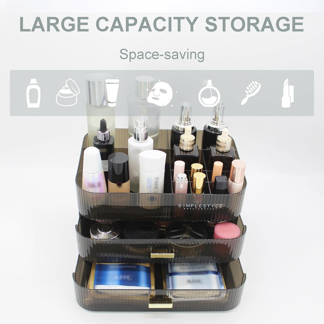 Makeup Organizer mit 2 Schubladen, Kosmetik-Organizer für Schlafzimmer und Bad Eitelkeit Arbeitsplat