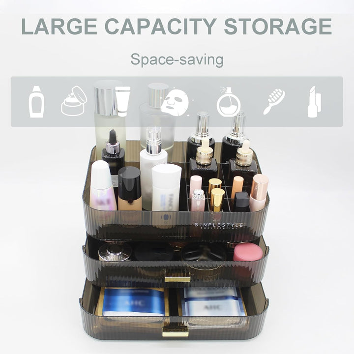 Makeup Organizer mit 2 Schubladen, Kosmetik-Organizer für Schlafzimmer und Bad Eitelkeit Arbeitsplat
