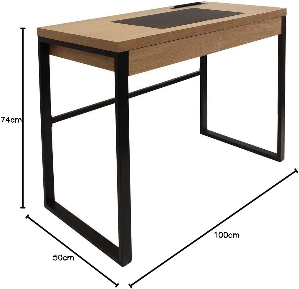 CMP HD3722 MESA DESPACHO Madera Y Metal, Holz, 110x110x16 cm