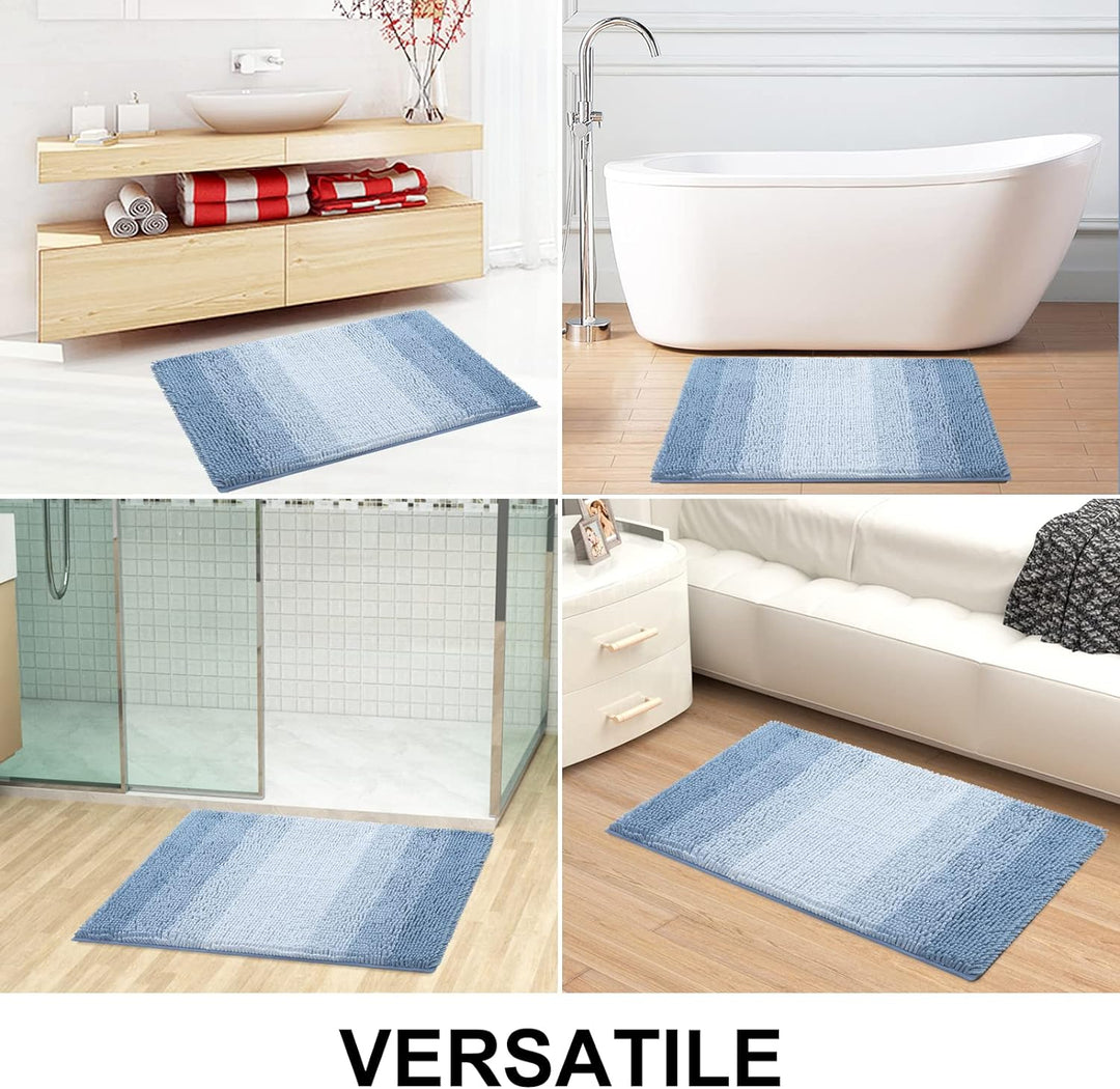 Homaxy Chenille Badezimmerteppich rutschfeste Hochflor Badematte Waschbar Badteppich Weich Badvorleg
