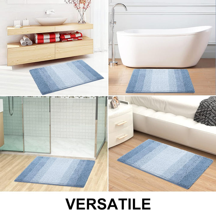Homaxy Chenille Badezimmerteppich rutschfeste Hochflor Badematte Waschbar Badteppich Weich Badvorleg