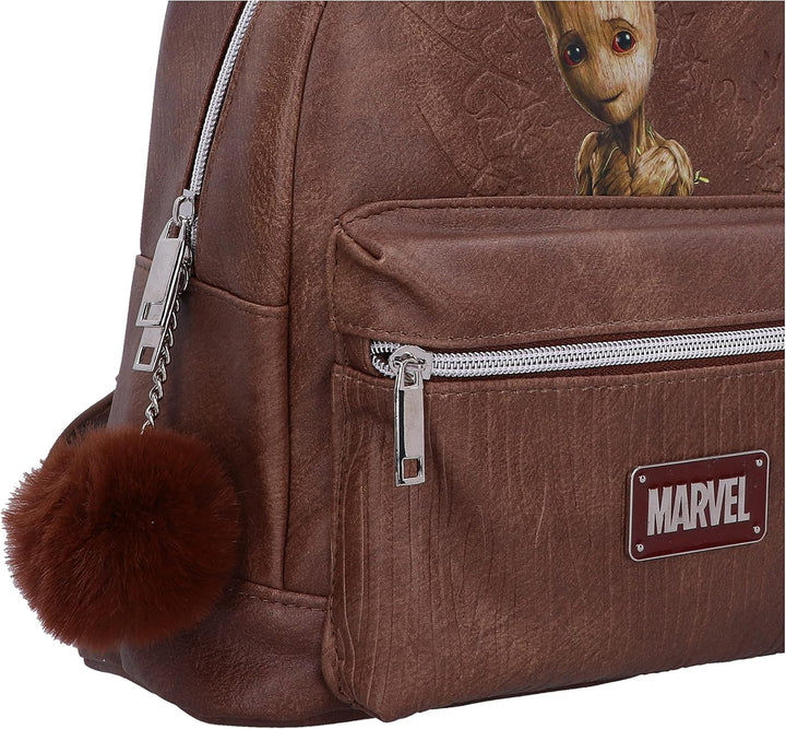 Marvel Baby Groot Rucksack, 28 cm, PU-Leder, Braun 28 cm Braun, 28 cm Braun
