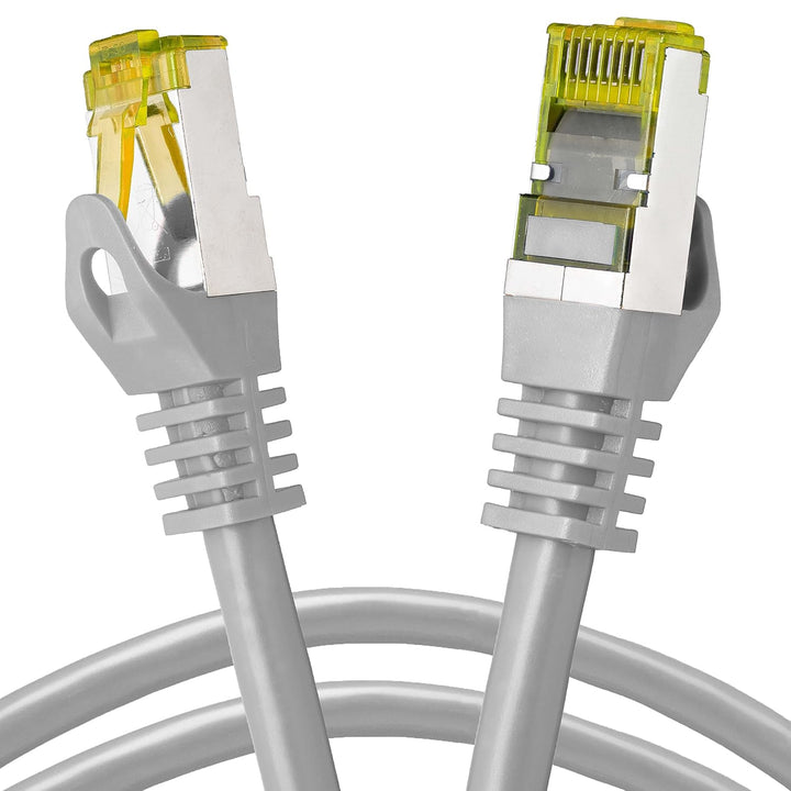 BIGtec LAN Kabel 10 Stück 25m Netzwerkkabel CAT7 Ethernet Internet Patchkabel CAT.7 grau Gigabit dop