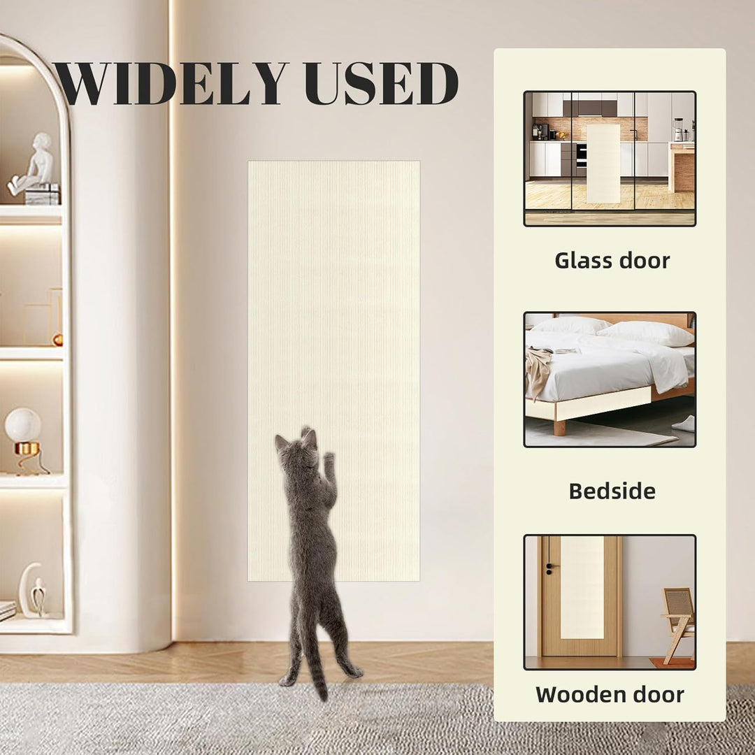 Selbstklebend Kratzbretter Beige Katzen Kratzteppich Kratzmatte Wand Teppich Kratzbrett Kratzwand(20