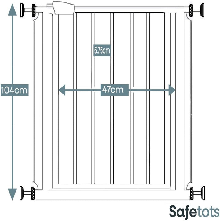 Bettacare Extra Tall Druckmontierte Premium Haustiergitter, 75cm - 84cm, Weiss, Druckmontierte Trepp