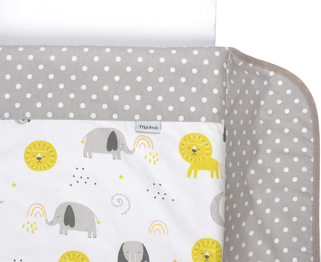FlyIdeas Next 2 Me Beistellbett Bettwäsche-Set 83x50 cm, 4 STK. Mit Bettdecke - Spannbettlaken Babyb