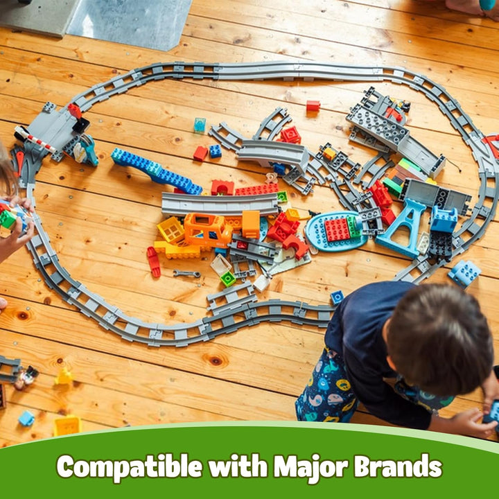 Bausteine Zug Schienen Set, 32PCS Spielzeug Eisenbahnschienen, City Eisenbahn Schienen, Bestehend au