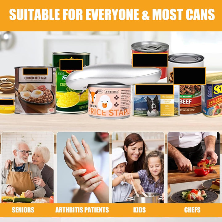 Dosenöffner Elektrisch, One-Touch Batteriebetriebener Dosenöffner Leicht zu Öffnende Runde Dosen all