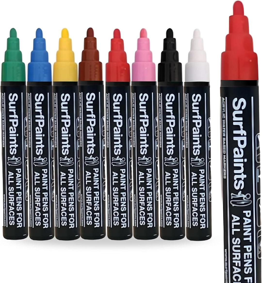 Surfpaints Acrylstifte zum Designen von Surfboards und Bodyboards 8er Set primary, primary
