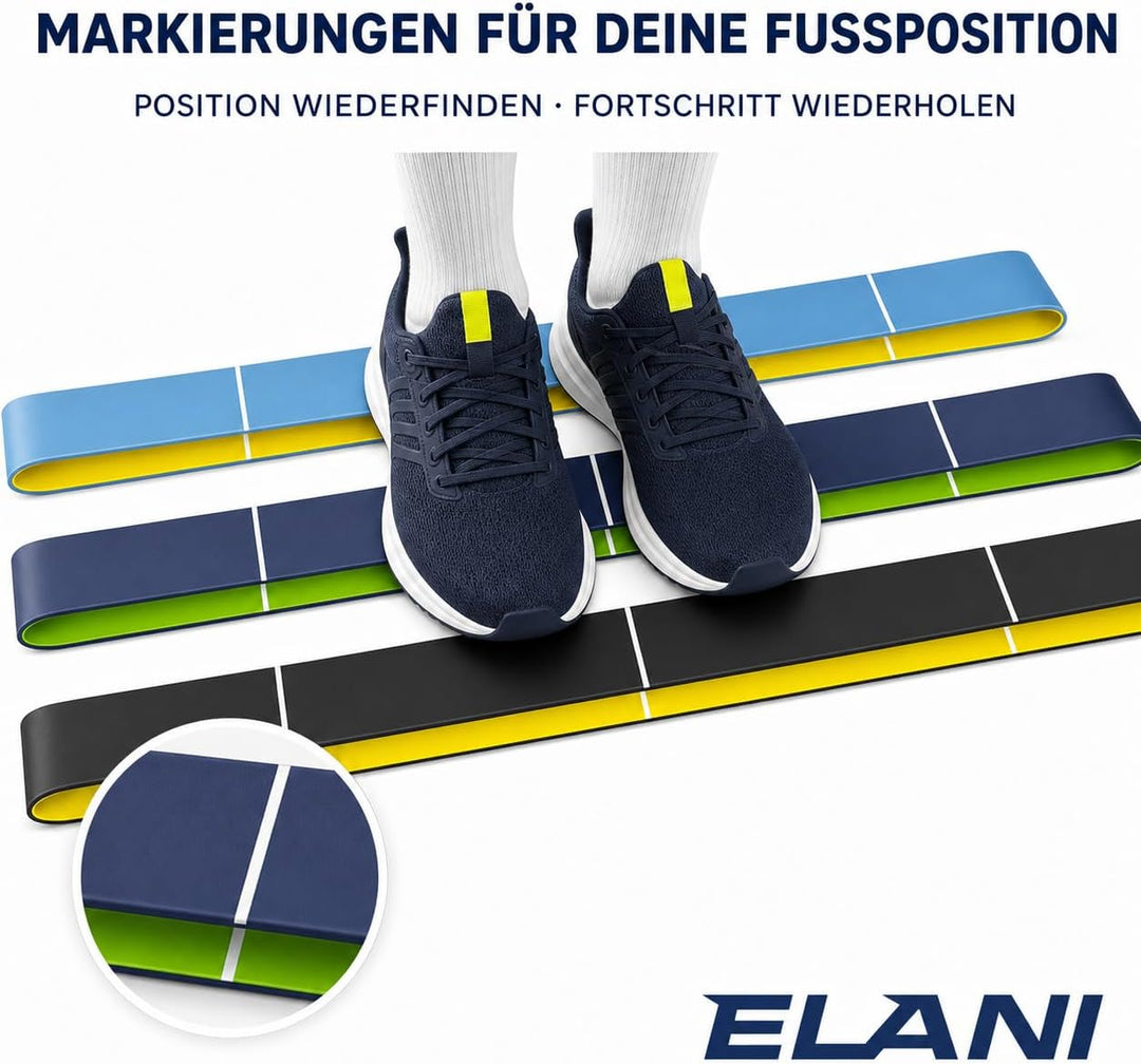 ELANI Resistance Bands - zweifarbig mit Widerstandslinien + Workoutplan &amp; Eco-Verpackung - Widerstan