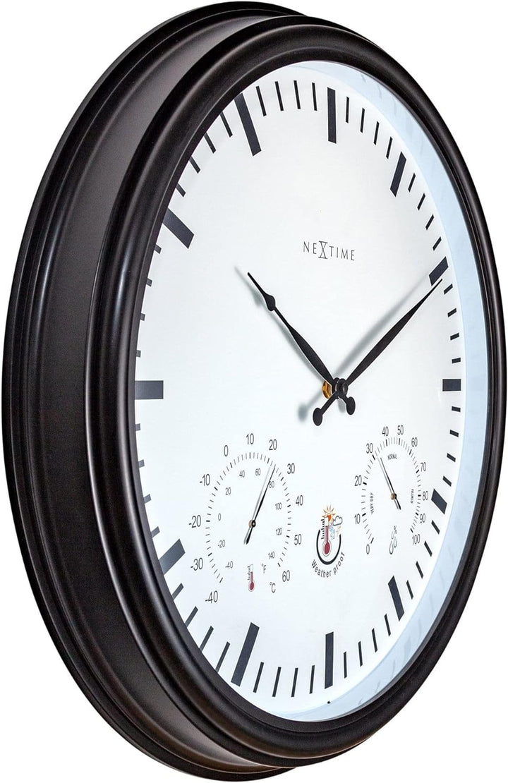 NeXtime 4306ZW Wanduhr, Kunststoff, Schwarz, 50.8cm