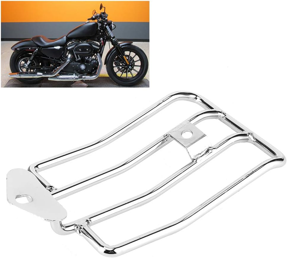 Qiilu Motorrad Gepäckträger, Motorrad Kotflügel Gepäckträger Rückenlehne Stützrahmen Fit für Nightst