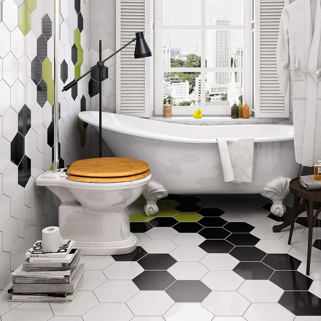 eSituro WC Sitz mit Absenkautomatik,Antibakterieller Stabile Toilettendeckel für Badinstallationen,M