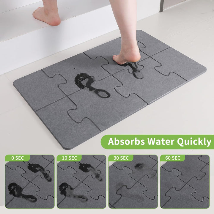 Diatomite Stone Bath Mat - Faltbar Steinmatte Badezimmer - Stein Badematte - Duschvorleger Schnelltr