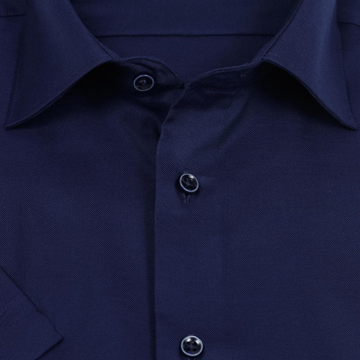 ETERNA Herren Businesshemd Kurzarm Comfort FIT | Uni | Bügelfrei | Kent Kragen 41 Dunkelblau-(19), 4