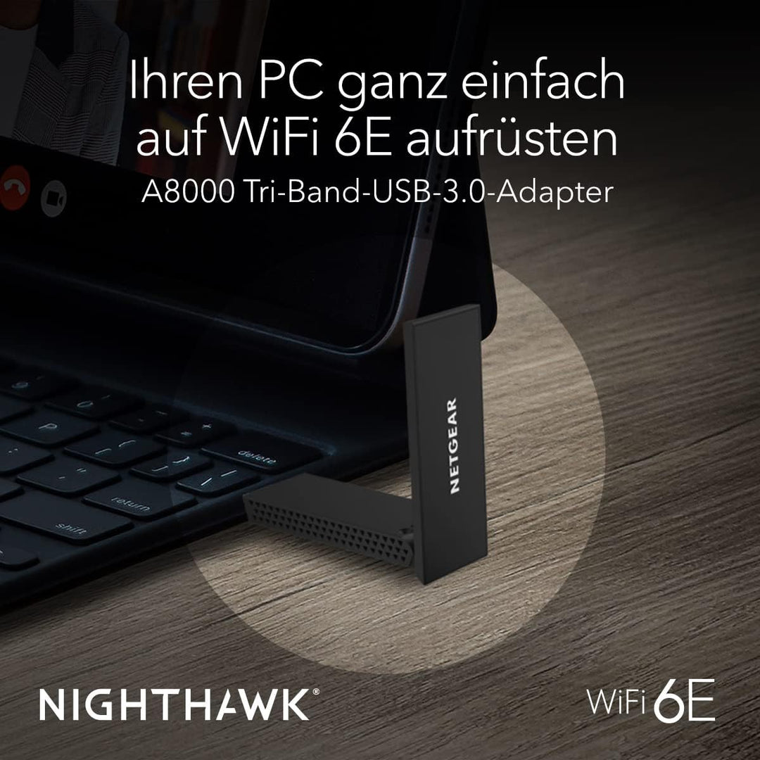 Netgear Nighthawk USB WLAN Stick WiFi 6E USB 3.0 USB Adapter (A8000) | AXE3000 Internet Stick Tri-Ba