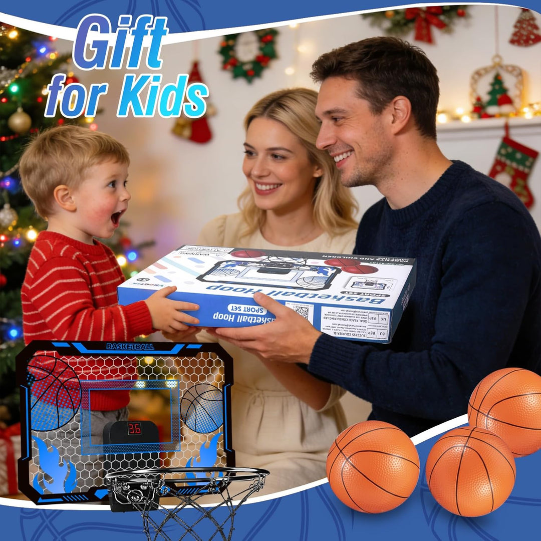 VROGTIK Indoor-Basketballkorb für Kinder, Halterung über der Tür, Anzeigetafel - Geschenke für 4-12
