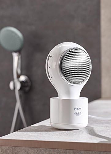 GROHE Aquatunes | BADACCESSOIRES - Bluetooth DUSCHLAUTSPRECHER | wasserdicht, mit Induktion-Ladestat