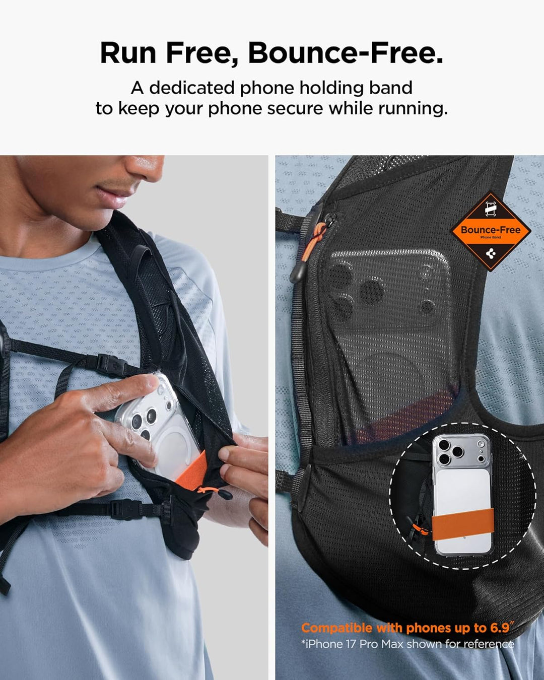 Spigen A721 Laufweste Damen & Herren mit 500 ml Trinkflasche Trinkrucksack für Laufen & Marathon [si