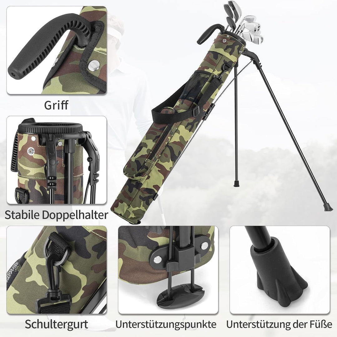 OUUTMEE Kleine Golftasche, Schlägerkoffer, Golf-Selbstständer, Schlägerkoffer und grosse Tasche, Ult