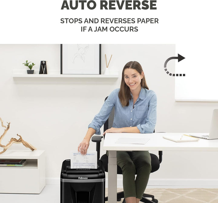 Fellowes 4074101 Aktenvernichter 450M 1-3 Benutzer, hohe Privatsphäre, Mikroschnitt, 22 l ausziehbar