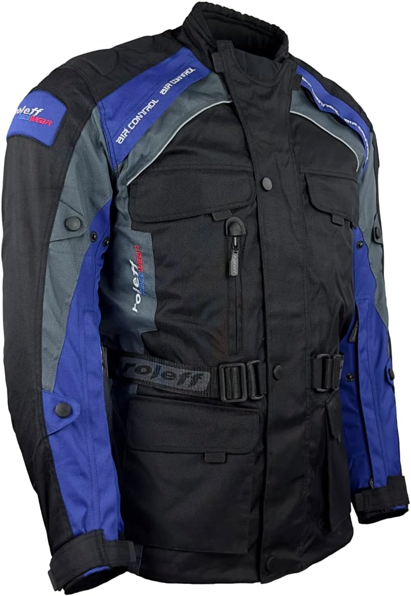 Motorradjacke Herren mit CE Protektoren Regenmembrane Thermofutter Textil Motorrad Jacke